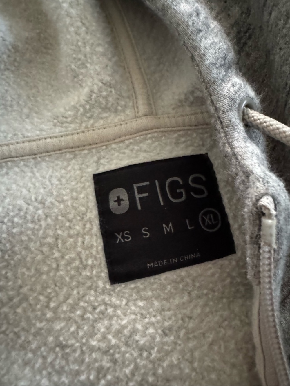 Figs Light Gray Zip Hoodie Jacket - Picture 2 of 2